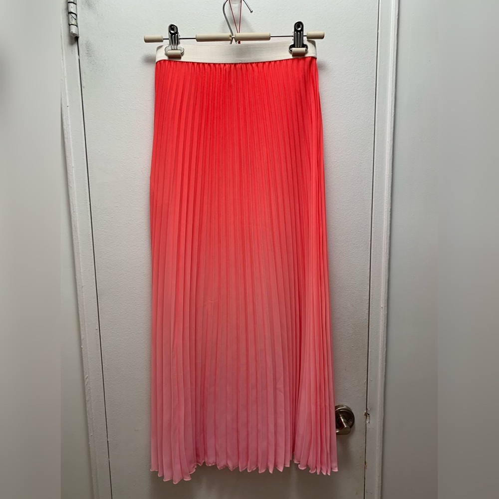 Maje Jonaelle Ombre Pleated Skirt In Pink Size 1 - Picture 4 of 7